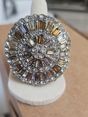 Boston Proper Multi-Color Crystal Cocktail Elastic Stretch Ring - Women Jewelry